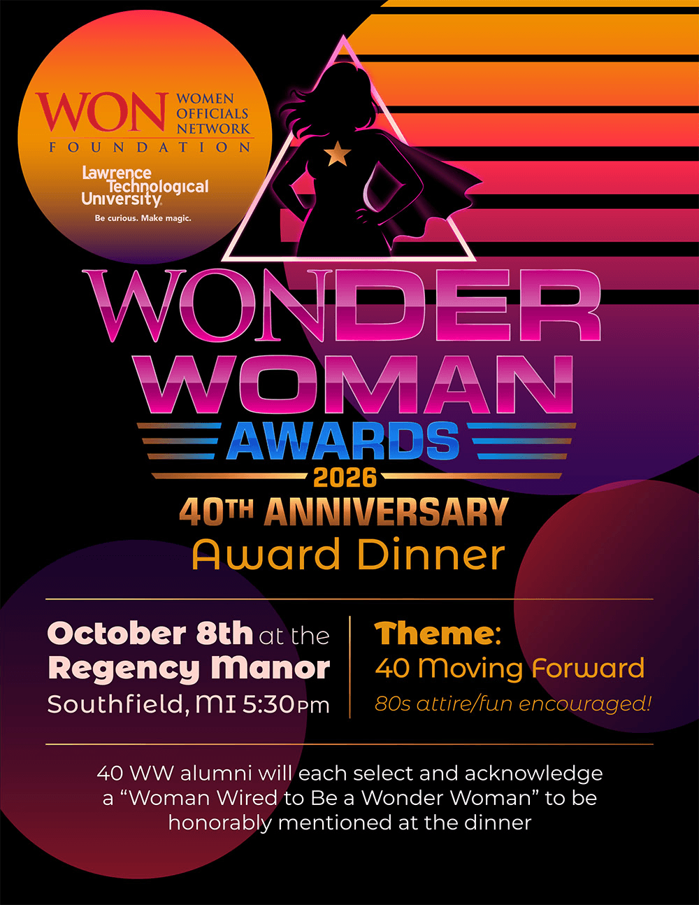 WONder Woman Awards 2026 — 40th Anniversary Award Dinner